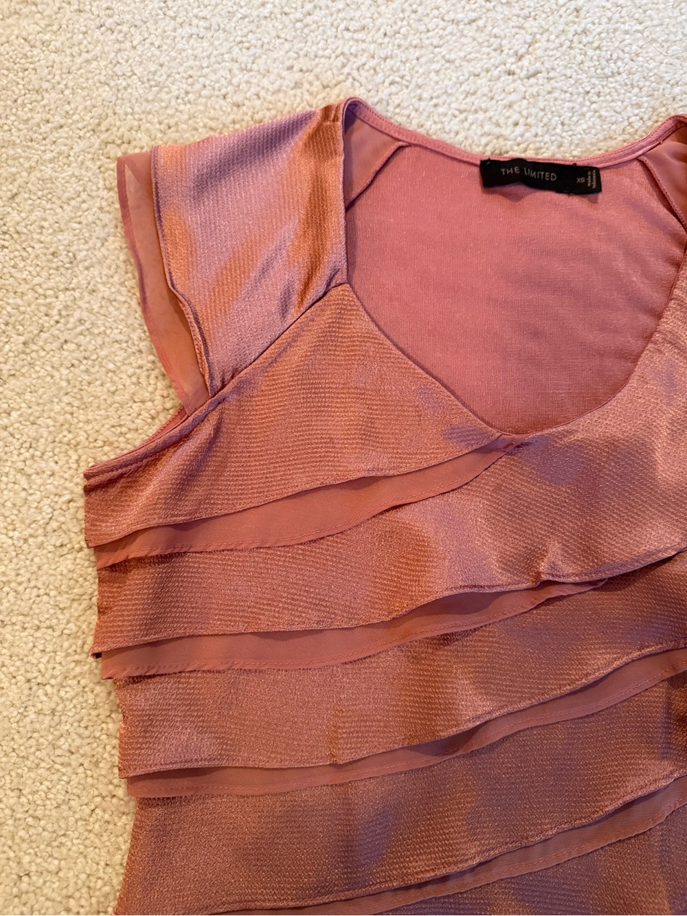 Coral Ruffle Blouse - Picture 3 of 4